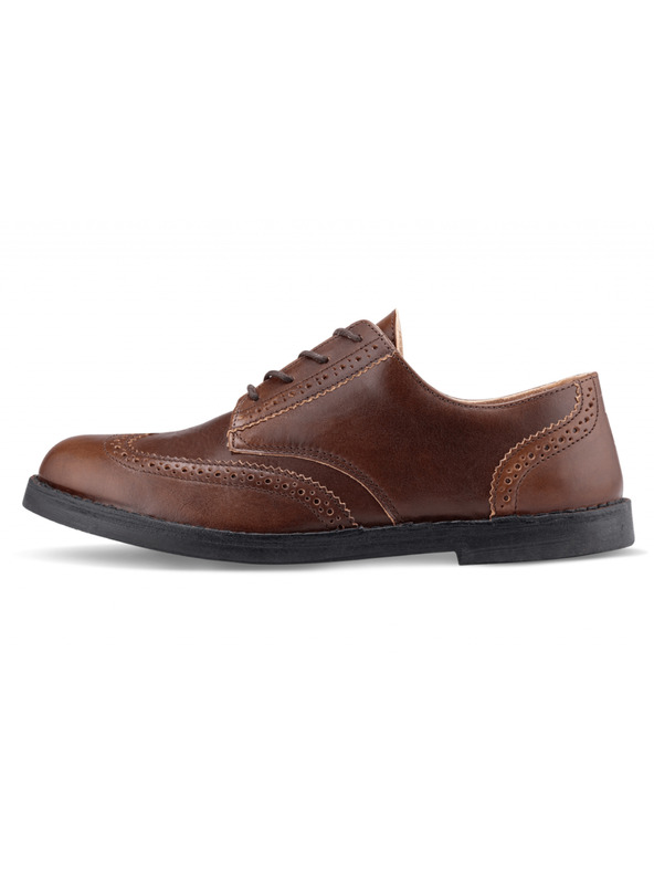 Vasky Pánske elegantné kožené poltopánky tmavohnedé - jar / jeseň topánky Vasky Brogue Low Dark