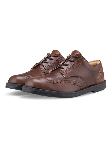 Vasky Pánske elegantné kožené poltopánky tmavohnedé - jar / jeseň topánky Vasky Brogue Low Dark