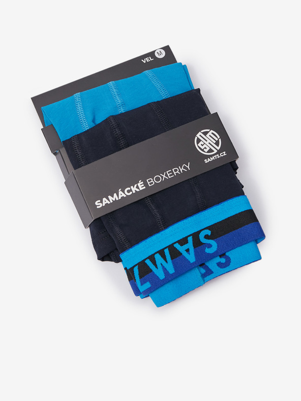 Sam 73 Sada dvoch pánských boxeriek v modrej a čiernej farbe SAM 73 Hyacint