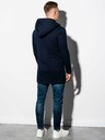 Ombre Clothing Tmavomodrá pánska mikina s predĺženým zipsom B668 HUGO