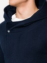 Ombre Clothing Tmavomodrá pánska mikina s predĺženým zipsom B668 HUGO