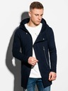 Ombre Clothing Tmavomodrá pánska mikina s predĺženým zipsom B668 HUGO