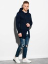 Ombre Clothing Tmavomodrá pánska mikina s predĺženým zipsom B668 HUGO