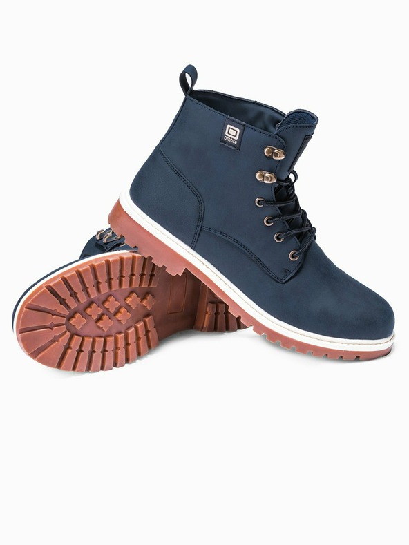 Ombre Clothing Tmavomodré pánske zimné členkové tenisky Ombre Clothing