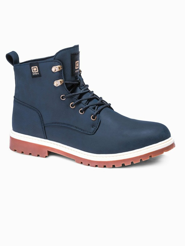 Ombre Clothing Tmavomodré pánske zimné členkové tenisky Ombre Clothing