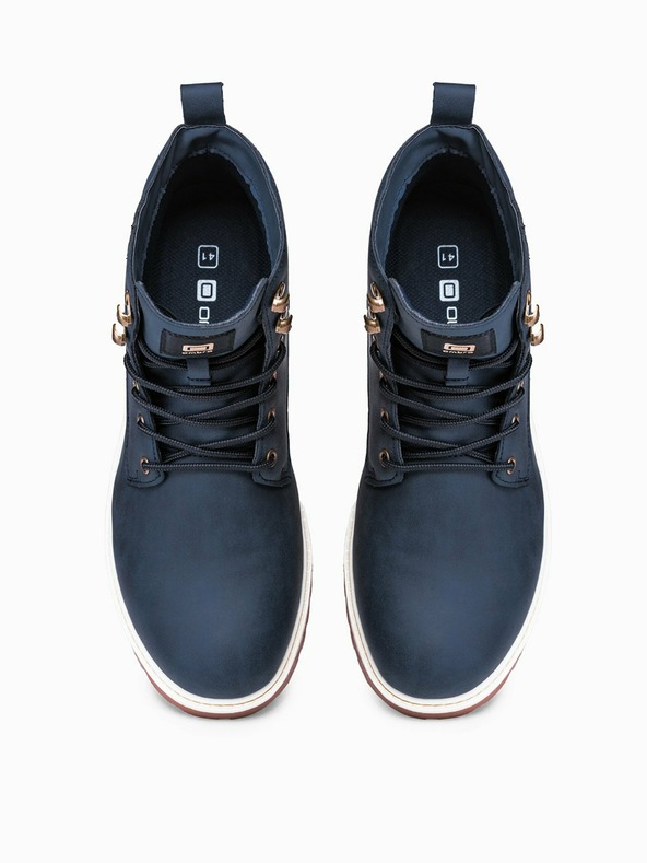 Ombre Clothing Tmavomodré pánske zimné členkové tenisky Ombre Clothing