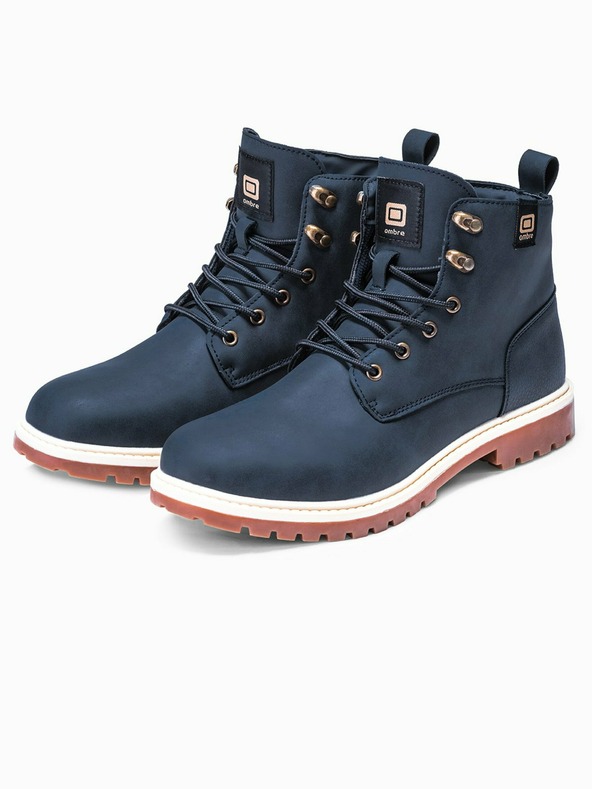 Ombre Clothing Tmavomodré pánske zimné členkové tenisky Ombre Clothing