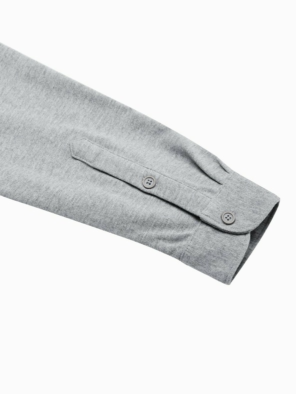 Ombre Clothing Šedá pánska košeľa K540