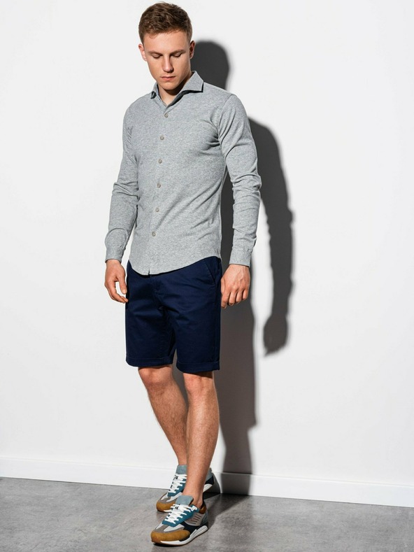 Ombre Clothing Šedá pánska košeľa K540