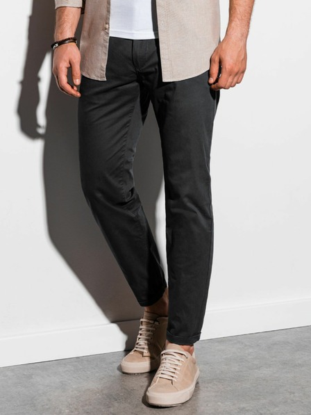 Ombre Clothing Čierne pánske chino nohavice Ombre Oblečenie