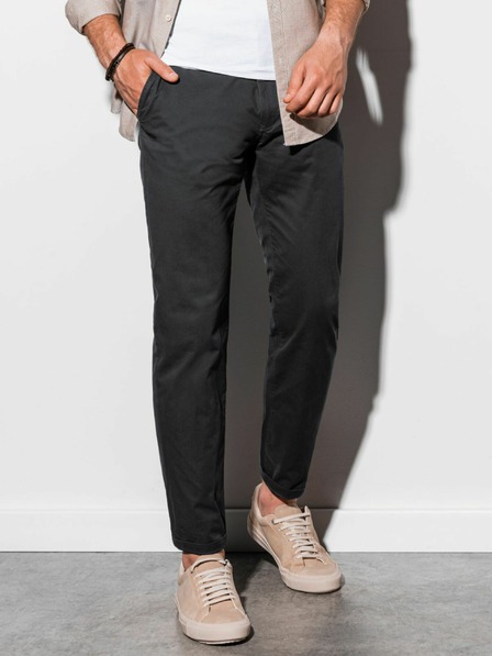 Ombre Clothing Čierne pánske chino nohavice Ombre Oblečenie