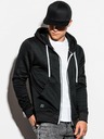 Ombre Clothing Čierna pánska základná mikina s kapucňou Ombre Oblečenie