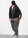 Ombre Clothing Čierna pánska základná mikina s kapucňou Ombre Oblečenie