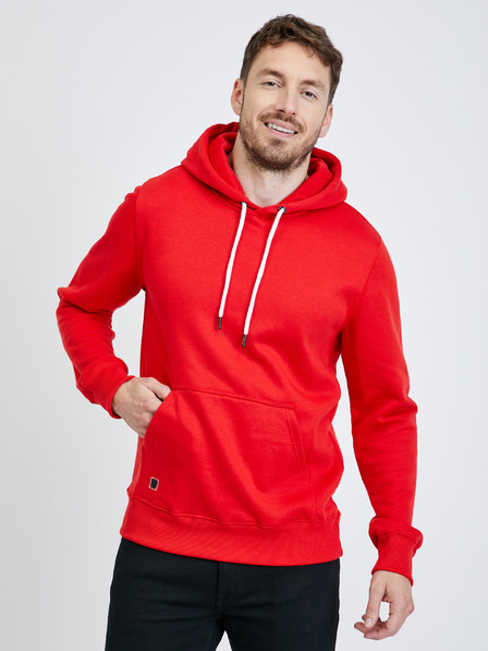 Ombre Clothing Červená pánska základná mikina Ombre Oblečenie