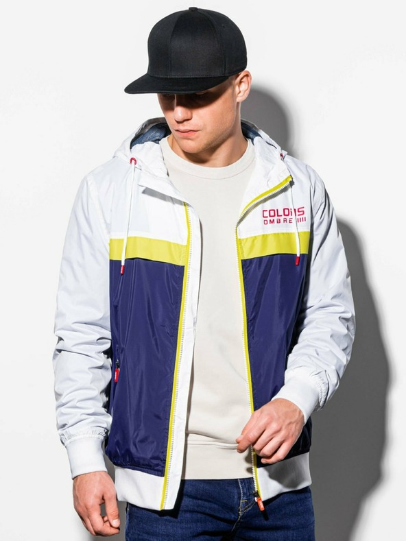 Ombre Clothing Modro-biela pánska jarná bunda Ombre Oblečenie C438