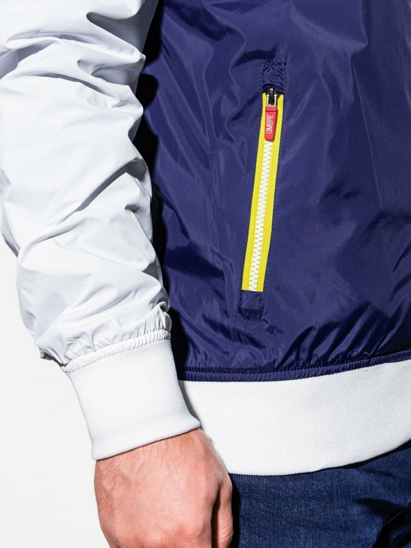 Ombre Clothing Modro-biela pánska jarná bunda Ombre Oblečenie C438