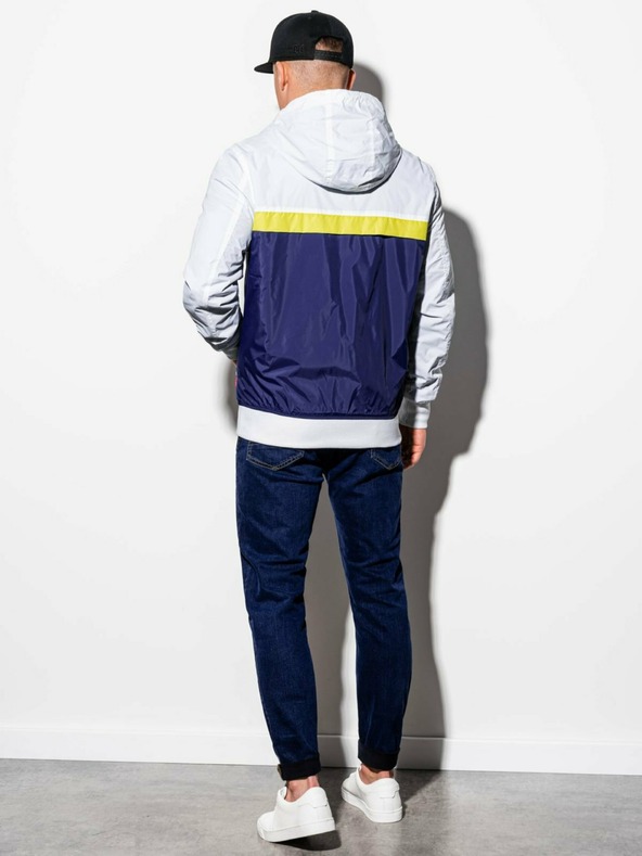 Ombre Clothing Modro-biela pánska jarná bunda Ombre Oblečenie C438