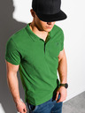 Ombre Clothing Zelená pánska základná polokošeľa Ombre Oblečenie