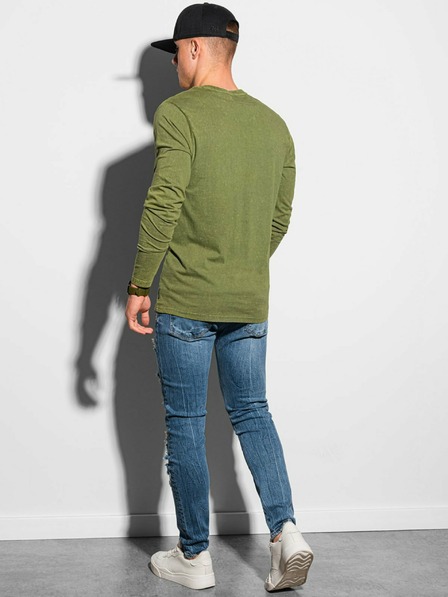 Ombre Clothing Zelené pánske základné tričko Ombre Clothing