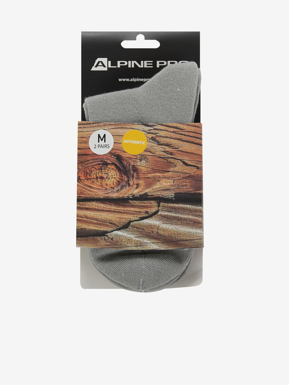 ALPINE PRO Šedé unisex ponožky - 2 páry ALPINE PRO 2ULIANO