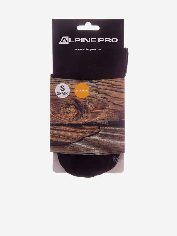 ALPINE PRO Čierne unisex ponožky - 2 páry ALPINE PRO 2ULIANO