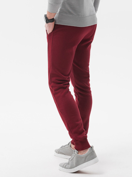 Ombre Clothing Vínové pánske základné tepláky Ombre Clothing