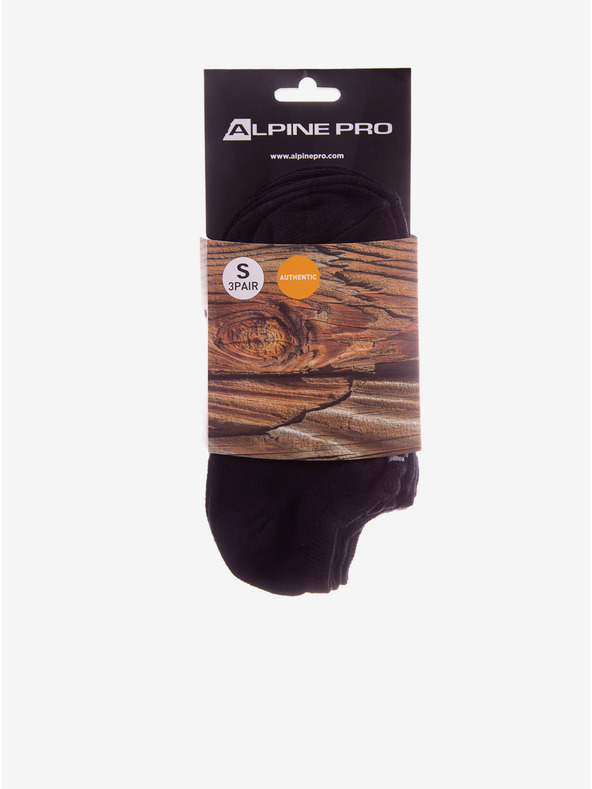 ALPINE PRO Súprava troch párov unisex ponožiek v čiernej farbe ALPINE PRO 3UNICO