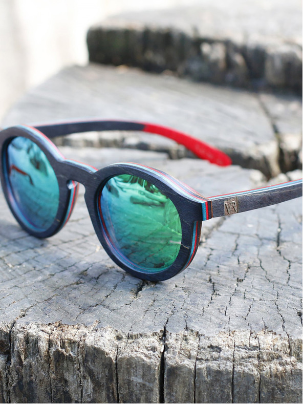 VEYREY Čierne drevené polarizačné slnečné okuliare VeyRey Hornbeam