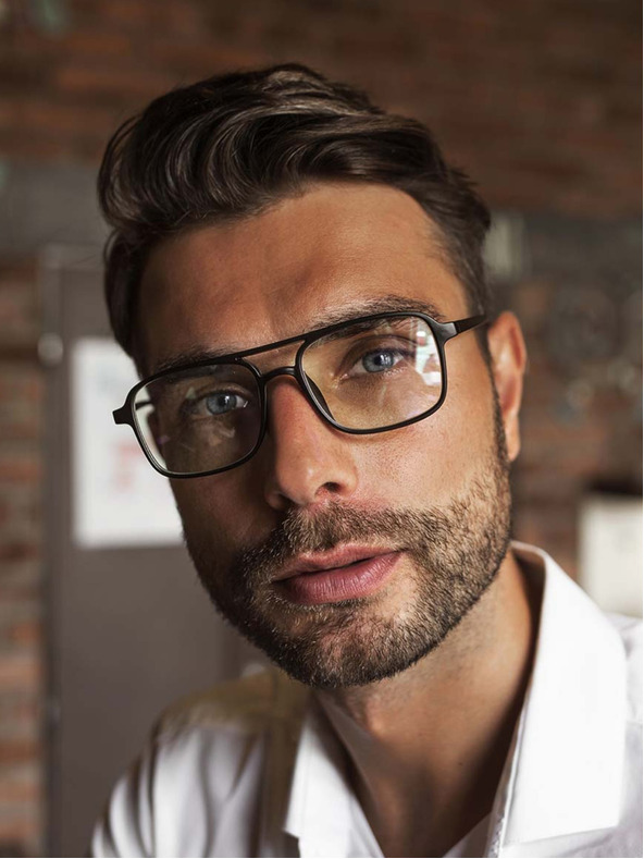 VEYREY Čierne štvorcové počítačové okuliare VeyRey Attlee