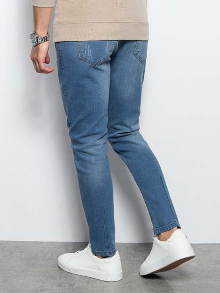 Ombre Clothing Modré pánske džínsy skinny fit Ombre Oblečenie P1060