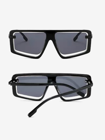 VEYREY Čierne unisex slnečné okuliare VeyRey Oversize Jonas