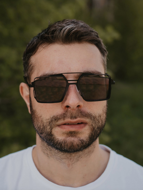 VEYREY Čierne unisex slnečné okuliare VeyRey Steampunk Sosrael