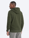 Ombre Clothing Khaki pánska mikina s kapucňou Ombre Oblečenie