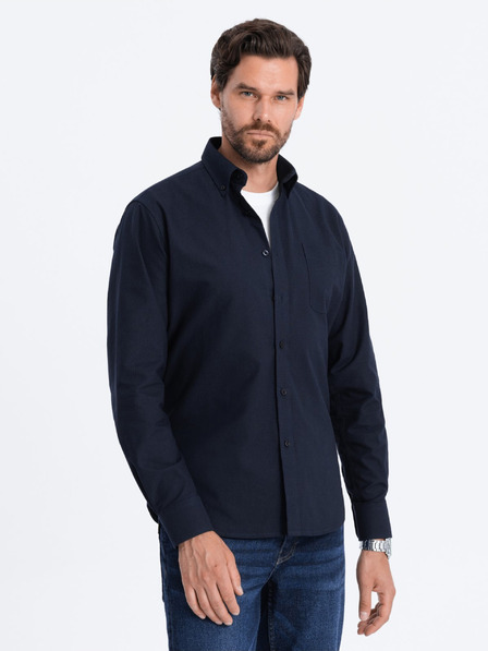 Ombre Clothing Tmavomodrá pánska košeľa Ombre Oblečenie