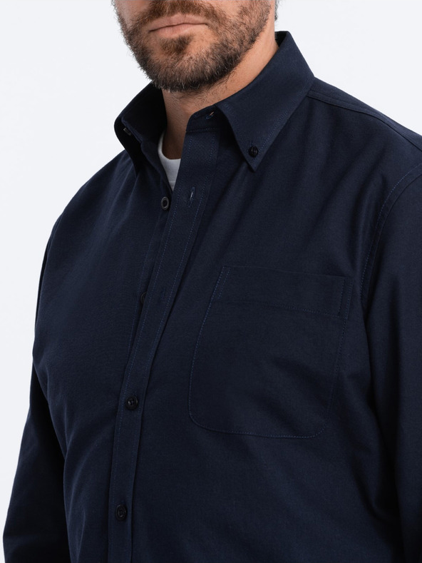 Ombre Clothing Tmavomodrá pánska košeľa Ombre Oblečenie