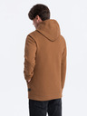 Ombre Clothing Hnedá pánska mikina s asymetrickým zapínaním Ombre Clothing