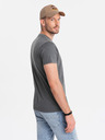 Ombre Clothing Šedé pánske tričko s okrúhlym výstrihom Ombre Clothing