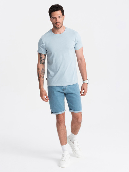 Ombre Clothing Svetlomodré pánske základné tričko Ombre Clothing