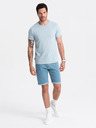 Ombre Clothing Svetlomodré pánske základné tričko Ombre Clothing