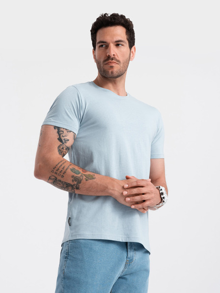 Ombre Clothing Svetlomodré pánske základné tričko Ombre Clothing