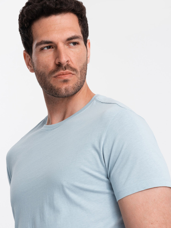 Ombre Clothing Svetlomodré pánske základné tričko Ombre Clothing