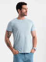 Ombre Clothing Svetlomodré pánske základné tričko Ombre Clothing