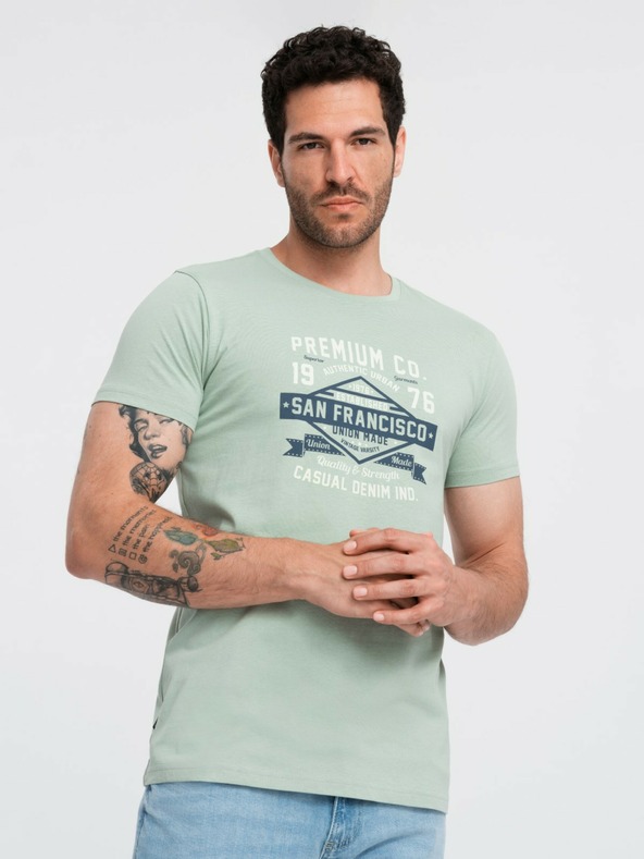 Ombre Clothing Mätové pánske polo tričko s potlačou San Francisco Ombre Clothing