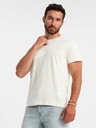 Ombre Clothing Krémové pánske vzorované tričko Ombre Oblečenie