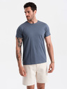 Ombre Clothing Modré pánske základné tričko Ombre Oblečenie