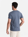 Ombre Clothing Modré pánske základné tričko Ombre Oblečenie