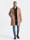Ombre Clothing Pánsky jednoradový kabát s golierom a spodným dielom Ombre Oblečenie