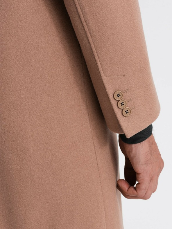 Ombre Clothing Pánsky jednoradový kabát s golierom a spodným dielom Ombre Oblečenie