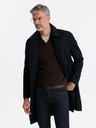 Ombre Clothing Pánsky jednoradový kabát s golierom a spodným dielom Ombre Oblečenie
