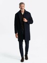 Ombre Clothing Pánsky jednoradový kabát s golierom a spodným dielom Ombre Oblečenie